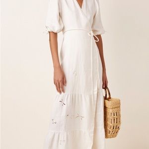 SIR the label Alena wrap linen midi dress